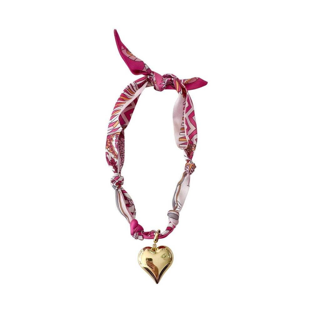 NEW GEMELLI women's cassidy scarf necklace in pink